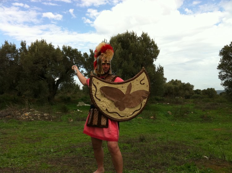 Peltast armed with Illyrian helmet, spear and heavy linothorax.