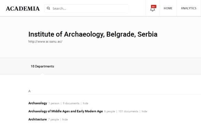 Institue of Archaeology Begrade